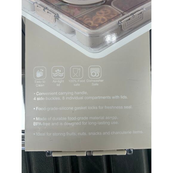 Cook With Color Snack Box New Beige Tan With 8 Compartments - Picture 7 of 7